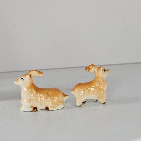 Vintage Bone China Billy Goat Family Miniature Figurines Sheep Ram Chubby - Picture 3 of 8